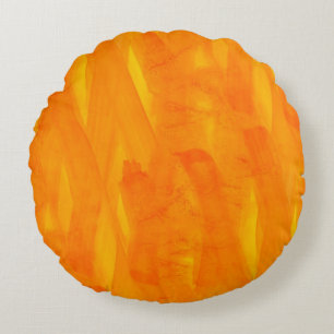 Cojín Redondo Acuarela inconsútil del extracto del amarillo del