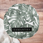 Cojín Redondo Acuarela Tropical Oasis Moderno Patrón de hojas<br><div class="desc">Presentamos nuestra colección de patrones de acuarela tropical de Oasis moderno, ahora disponible en Zazzle! Sumérjase en la vibrante belleza de la naturaleza con estos impresionantes productos con un toque contemporáneo en el follaje tropical.Elija entre una amplia gama de productos para satisfacer sus necesidades y estilo personal. Ya sea que...</div>