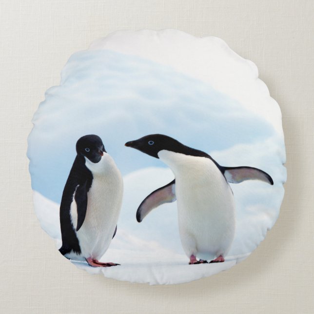 Cojín Redondo Adelie Penguins (Anverso)