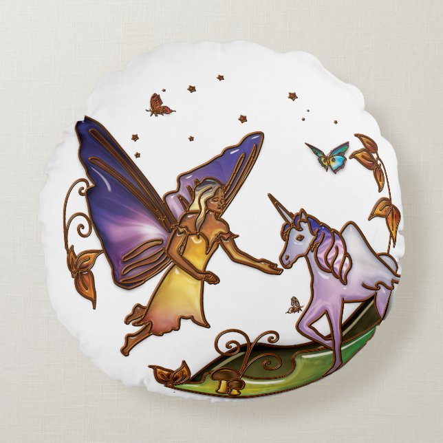 Cojín Redondo Adilyn Faery Round Pillow (Anverso)