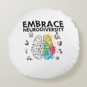 Cojín Redondo Adopción de la neurodiversidad Autismo Conciencia