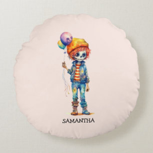 Cojín Redondo Adorable Kid Zombie - Cute Halloween (2)