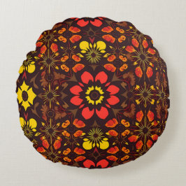 Cojín Redondo Adorable Lion Cub Sitting Portrait Illustration