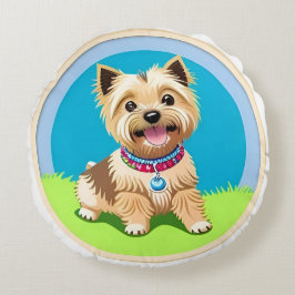 Cojín Redondo Adorable Personalizado Puppy