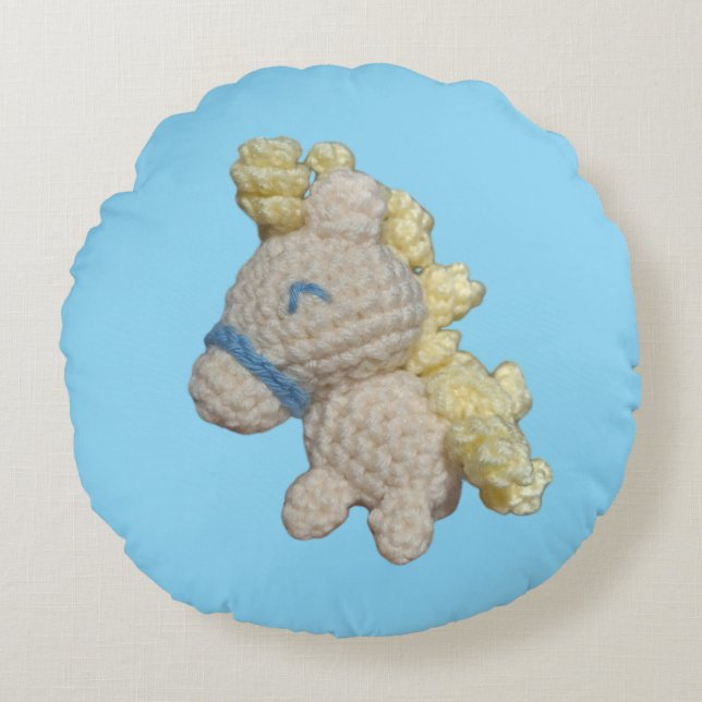 Cojín Redondo ¡Adorable Pony Amigurumi Pillow! (Anverso)