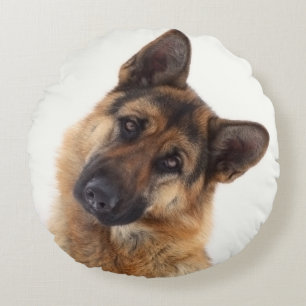 Cojín Redondo Adorable retrato de pastor alemán