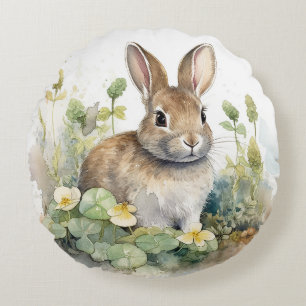 Cojín Redondo Adorables conejitos bebés  