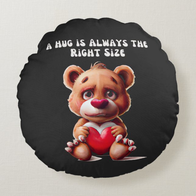 Cojín Redondo Adorables obsequios de osito de peluche (Anverso)