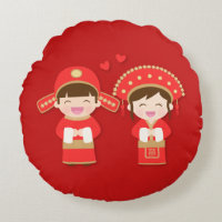 Adorno de boda de pareja china tradicional linda