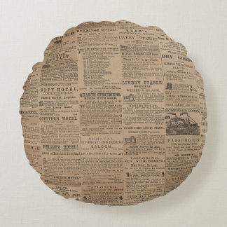 Cojín Redondo Ads of the Past, NY 1856 Round Pillow
