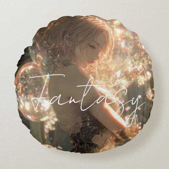 Cojín Redondo Aesthetic / Dark Fantasy Art (Anverso)