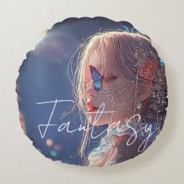 Cojín Redondo Aesthetic / Dark Fantasy Girl