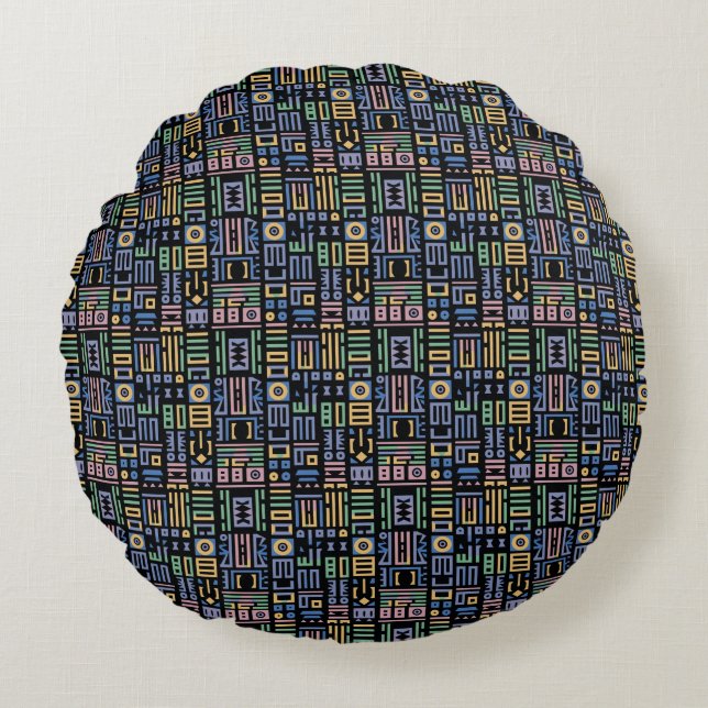 Cojín Redondo África Patrón de manto arte moderno abstracto 1 (Anverso)