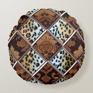 Cojín Redondo African Cheetah Patch Quilt Pattern