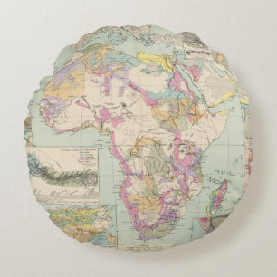 Cojín Redondo Afrika - mapa del atlas de África
