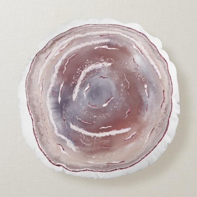 Cojín Redondo Agato rosa (Anverso)