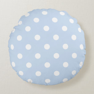 Cojín Redondo Agradable Azul Claro Pastel Con Grandes Puntos De