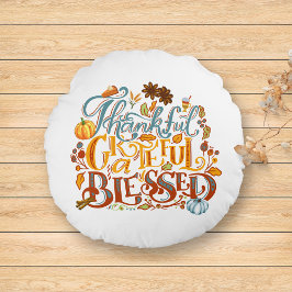 Cojín Redondo Agradecidos Agradecimientos a la caída de la escri