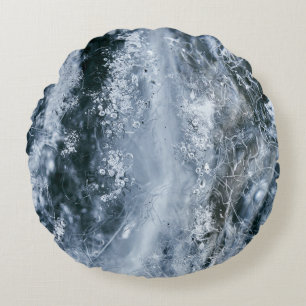 Cojín Redondo Agua salpicada en fondo blanco