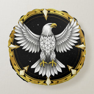 Cojín Redondo Águila abstracta extendiendo alas
