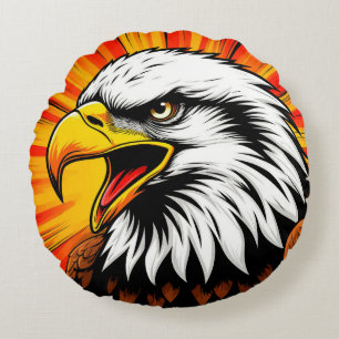 Cojín Redondo Águila Americana Canvas – Regalo de Libertad