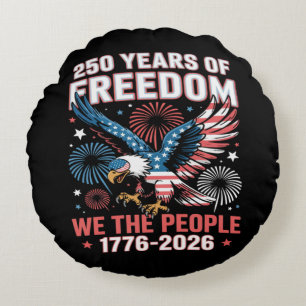 Cojín Redondo Águila de 250 años de libertad Aniversario 250 Est
