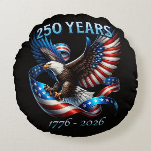 Cojín Redondo Águila y bandera patrióticas 250 años 1776-2026