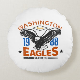 Cojín Redondo Águilas de Washington Águila Vintage 1988