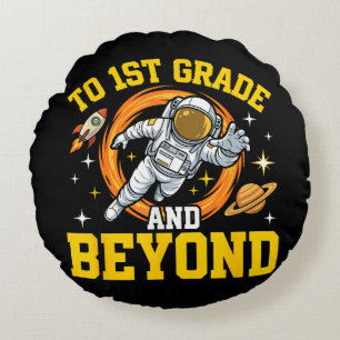 Cojín Redondo al estudiante de astronauta de 1er grado y más all