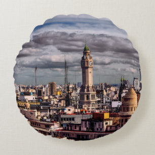 Cojín Redondo Al Sur - la ciudad de Ciudad del La del sur