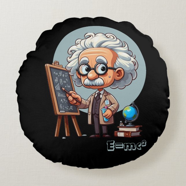 Cojín Redondo Albert Einstein   (Anverso)