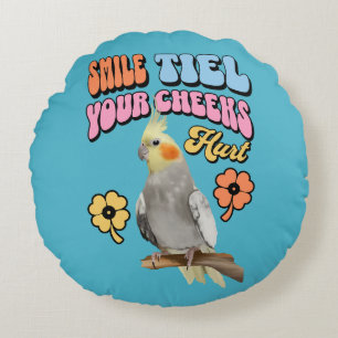 Cojín Redondo Alegre loro de Cockatiel