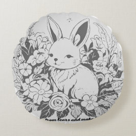 Cojín Redondo Aléjate de las lágrimas y haz la felicidadAlmohada