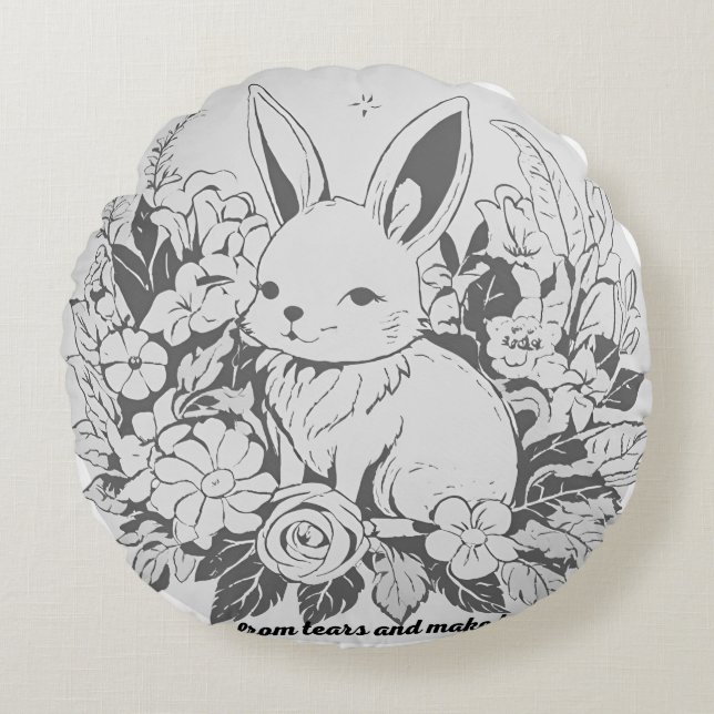 Cojín Redondo Aléjate de las lágrimas y haz la felicidadAlmohada (Anverso)