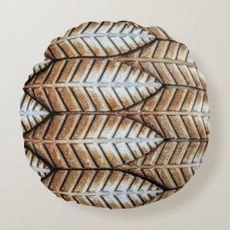 Cojín Redondo Alfombra de área de acento de hoja marrón