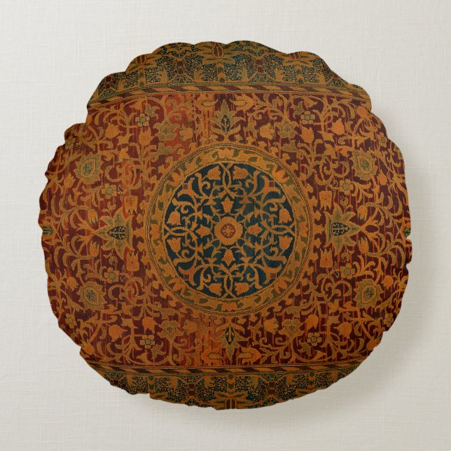 Cojín Redondo Alfombra de tapiz William Morris (Anverso)