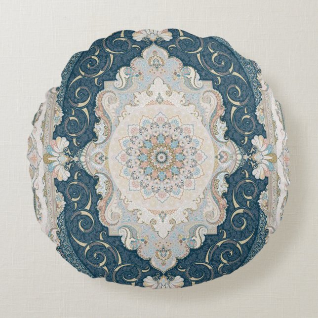 Cojín Redondo Alfombra persa anticuada turca (Anverso)