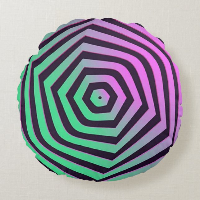 Cojín Redondo Algodón de arte de resumen dinámico (Anverso)