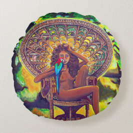 Cojín Redondo Algodón redondo con temática boho