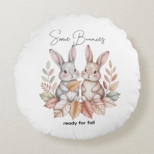 Cojín Redondo Algunos conejitos listos para caer