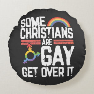 Cojín Redondo  Algunos cristianos son gays, aceptalo