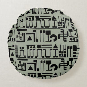 Cojín Redondo Alien Hieroglyphs