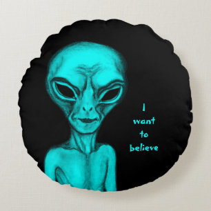 Cojín Redondo Alien, quiero creer