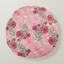 Cojín Redondo Almofada Redonda Jardim de flores