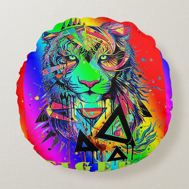 Cojín Redondo Almofada Redonda/Tigre (Anverso)