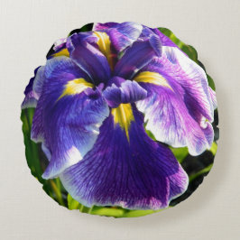 Cojín Redondo Almohadilla redonda Sunny Purple Iris Round