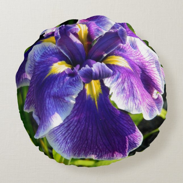 Cojín Redondo Almohadilla redonda Sunny Purple Iris Round (Reverso)