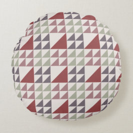 Cojín Redondo Almohadón con estampado geométrico de quilt rosa p