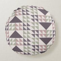 Almohadón con estampado geométrico de quilt rosa p