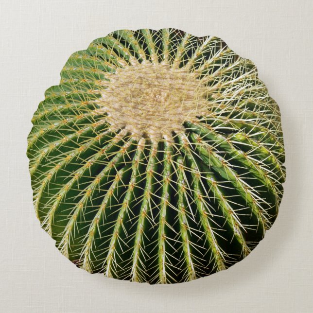 Cojín Redondo Almohadón de cactus con aspecto espinoso (Anverso)